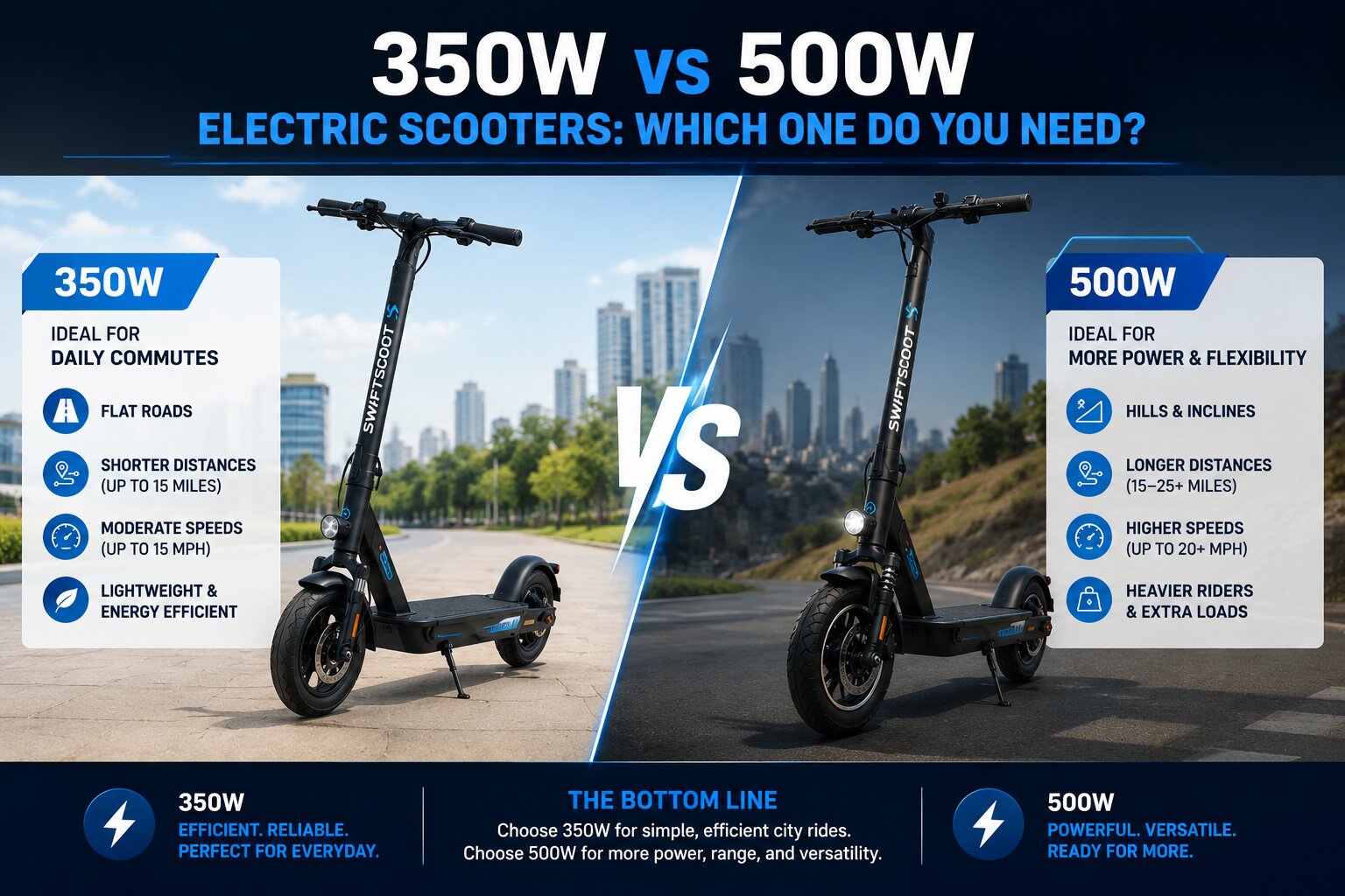 350W vs 500W electric scooters compared for daily commuting in Australia.