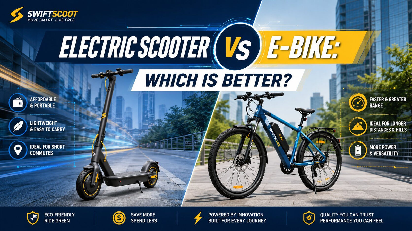 Electric Scooter vs E-Bike: Which Is Better? | SwiftScoot