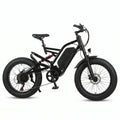 AKEZ 1500W 48V 18Ah fat tire electric mountain bike with full suspension and hydraulic brakes