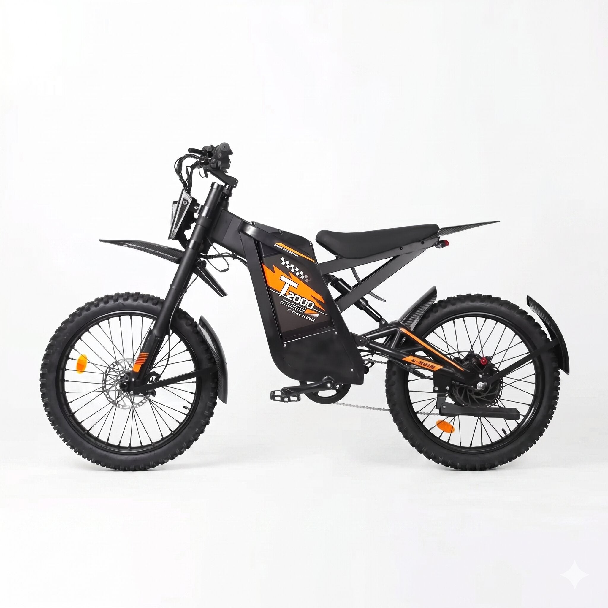 OUXI T2000 3000W peak 48V 30Ah electric dirt bike with 24x3.0 fat tyres and full suspension